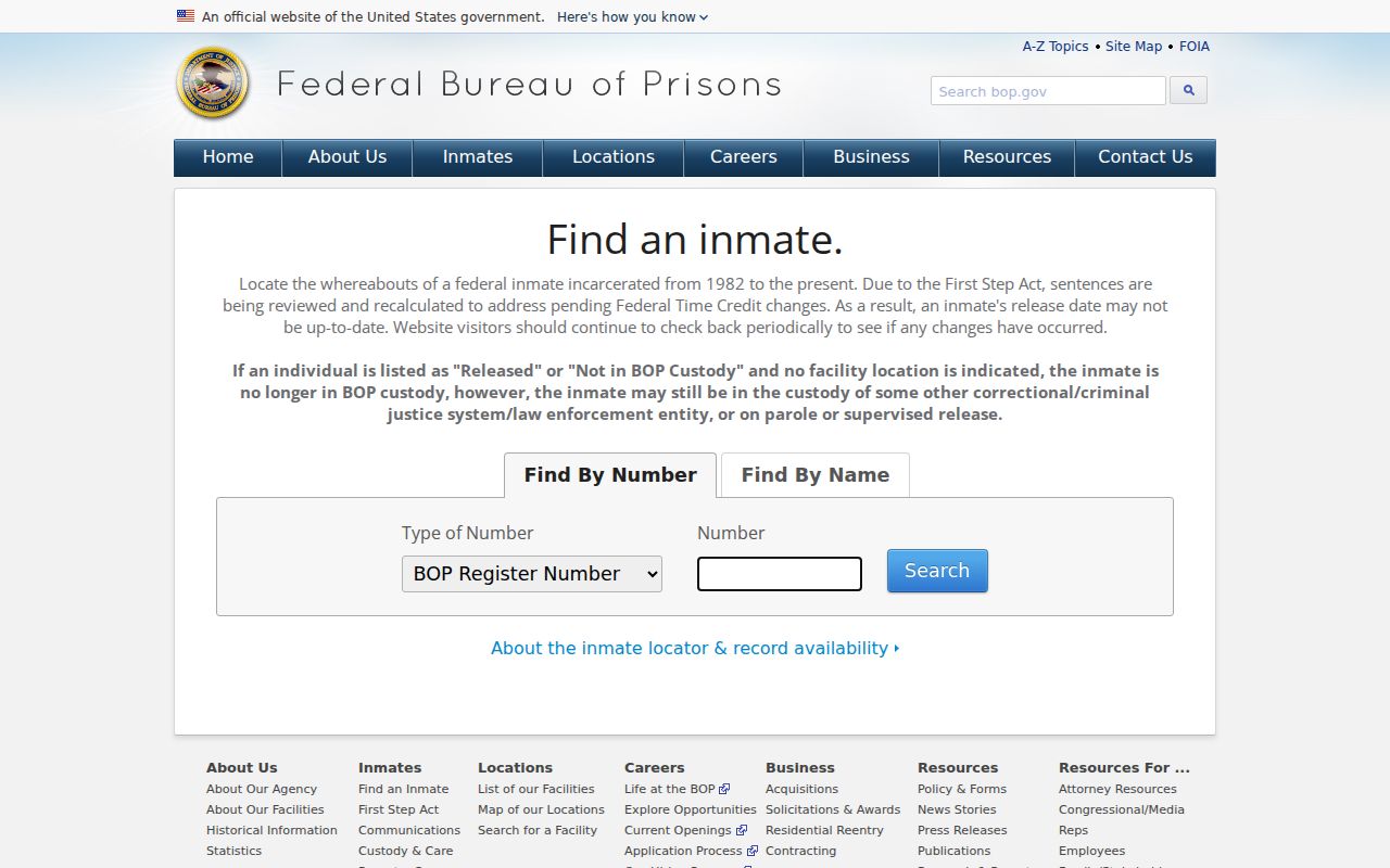 Federal inmate locator compared with Lawrence County arrest records