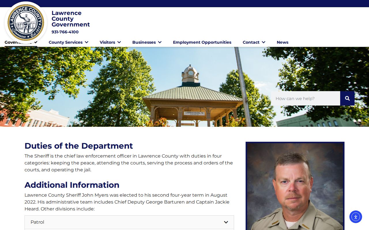 Lawrence County arrest records and sheriff detention information