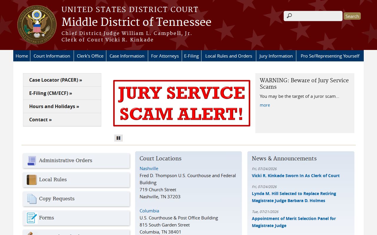 Federal criminal court serving Lawrence County