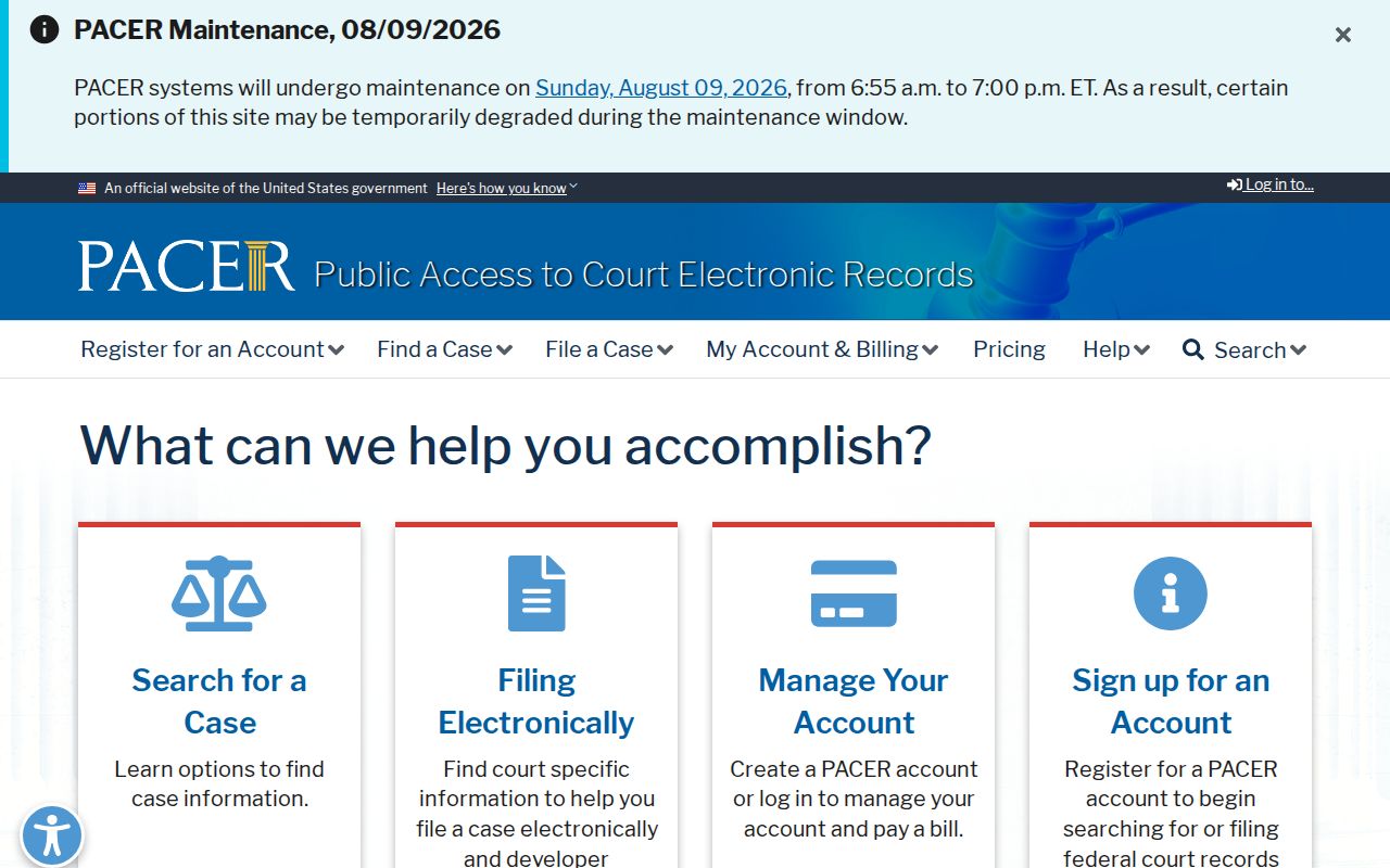PACER federal court case lookup for Lawrence County cases